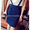 TE6232ZC Korean fashion peppy style denim suspender skirt