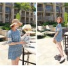 TE9773WJYS Summer fashion sweet lace splicing sleeve print dress