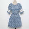 TE9773WJYS Summer fashion sweet lace splicing sleeve print dress