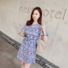TE6333DLL Korean fashion national pope style vintage short sleeve dress