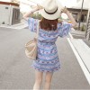 TE6333DLL Korean fashion national pope style vintage short sleeve dress