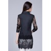 TE6917MEY Korean fashion lace splicing pure color lapel shirt