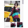 TE6050BLKColorful stripes batwing chiffon tops with vest two pieces