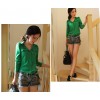 TE8019YP Korean fashion candy color slim long sleeve blouse