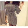 TE8056YP Winter fashion slim batwing sleeve dress