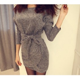 TE8056YP Winter fashion slim batwing sleeve dress