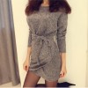 TE8056YP Winter fashion slim batwing sleeve dress