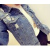 TE813ZC New style holes joker washing denim coat