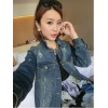 TE817ZC New style loose holes joker denim coat