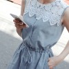 TE8182MEY Korean fashion lace splicing slim waist dress