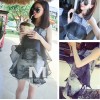 TE8187 Chinese ink painting organza splicing vest dress