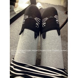 TE8192JD Korean fashion embroidery cat head leggings