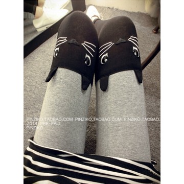 TE8192JD Korean fashion embroidery cat head leggings