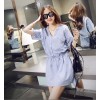 TE8199MEY Korean fashion vintage fresh v-neck slim waist dress