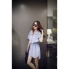 TE8199MEY Korean fashion vintage fresh v-neck slim waist dress