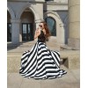 TE8063YLX Lace slim stripes splicing beach maxi dress