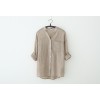 TE8691 Summer fresh loose three quarter sleeve ramie shirt