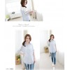 TE8729 Lace splicing back pocket blouse