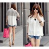 TE8761 Comfortable cotton splicing chiffon blouse