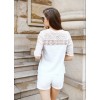 TE9015MH Europe fashion lace splicing short sleeve tops with shorts