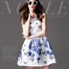 TE9023MH Summer fashion beautiful butterfly print sleeveless dress