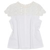 TE9028MH Summer fashion lace splicing chiffon short sleeve shirt with print skirt