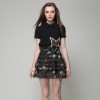 TE9030MH Summer sequins star tops with organza bubble skirt