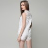 TE9033MH Lace splicing sleeveless shirt with short two pieces suit