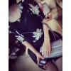 TE9038 Fresh elegant vintage embroidery chiffon blouse
