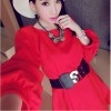 TE9142YBF Korean fashion three quarter sleeve loose dress