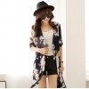 TE9188 New style flowers print sunscreen chiffon cardigan