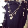 TE9222YBF Fashion necklace print simple T-shirt