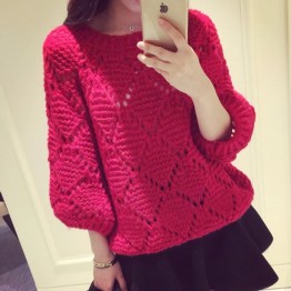 TE9321YJZJ Korean fashion loose batwing sleeve pullover sweater