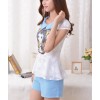 TE933NS New style slim transparent print tops with elegant shorts