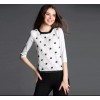 TE945NS Europe fashion grenadine embroidery three quarter sleeve tops