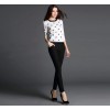 TE945NS Europe fashion grenadine embroidery three quarter sleeve tops