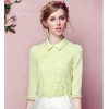 TE946NS Lace splicing lapel chiffon shirt