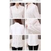 TE6682SOLO Korean fashion lace splicing long sleeve chiffon blouse