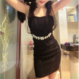 TE9715 New style club sexy slim temperament lace dress