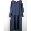 TEA1533 Vintage round neck loose casual long sleeve dress