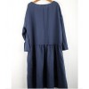 TEA1533 Vintage round neck loose casual long sleeve dress