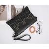 PBB8486 Fashion rivet sewing thread checks clutch bag