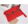 PBB8486 Fashion rivet sewing thread checks clutch bag