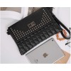 PBB8486 Fashion rivet sewing thread checks clutch bag