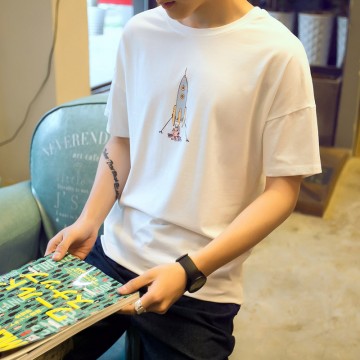 TE1629DYK Summer teenager simple casual rocket pattern t-shirt