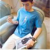 TE1629DYK Summer teenager simple casual rocket pattern t-shirt