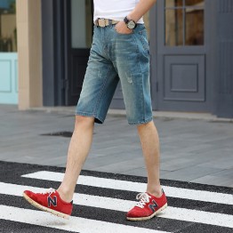 TE303ZSS Korean style trendy casual half long mens jeans