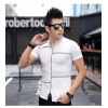 TE3708KDF Korean fashion mens stand collar t-shirt