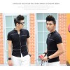 TE3708KDF Korean fashion mens stand collar t-shirt