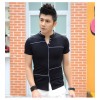 TE3708KDF Korean fashion mens stand collar t-shirt